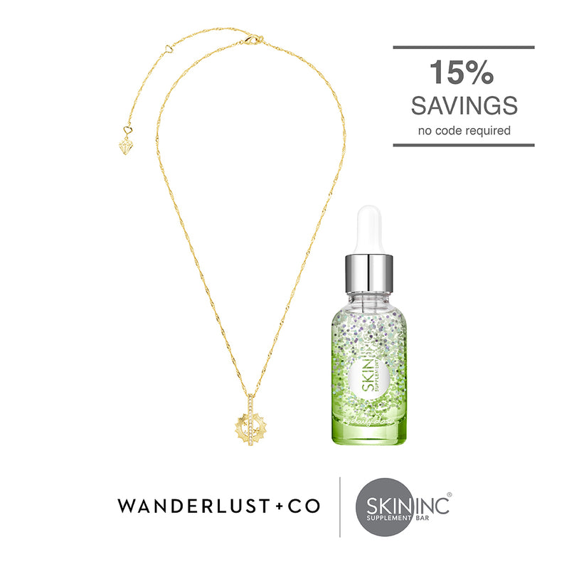 Radiant Shield:  My Daily Dose of Armour Serum and Wanderlust+Co Golden Rays of Gold Necklace